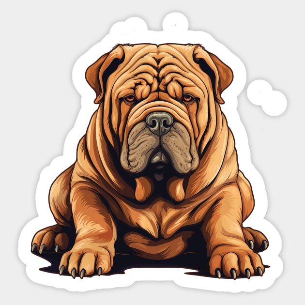 Chinese Shar Pei Dog Illustration Sticker by whyitsme